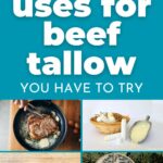 Promotional image highlighting various uses of beef tallow, suggesting the reader should try it.