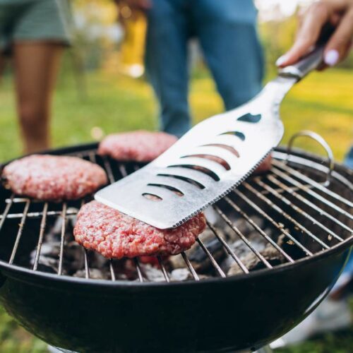 Charcoal grilled hamburgers sale