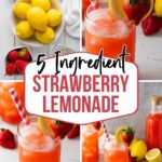 Pin image of 5 Ingredient Strawberry Lemonade by primaledgehealth.com.