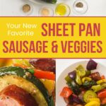 A pin image of Sheet Pan Sausage & Veggies from Primal Edge Health.