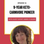 Podcast episode cover featuring guest expert Amber O'Hearn, titled "9-Year Keto-Carnivore Pioneer," from Primal Edge Health, Episode 12.